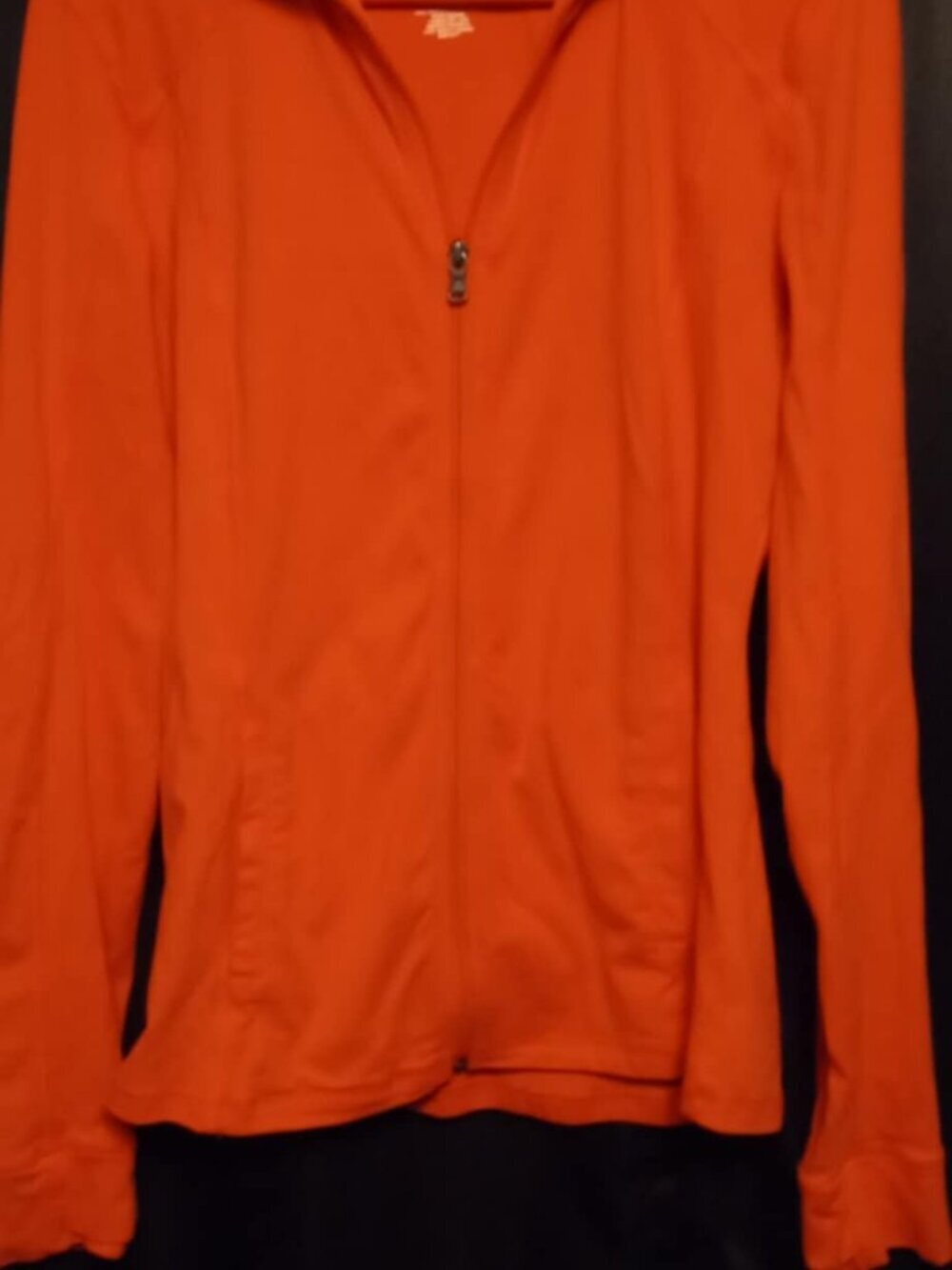 Tek Gear Women's Full Zip hoodie orange Pockets Sleeves Thumbholes M